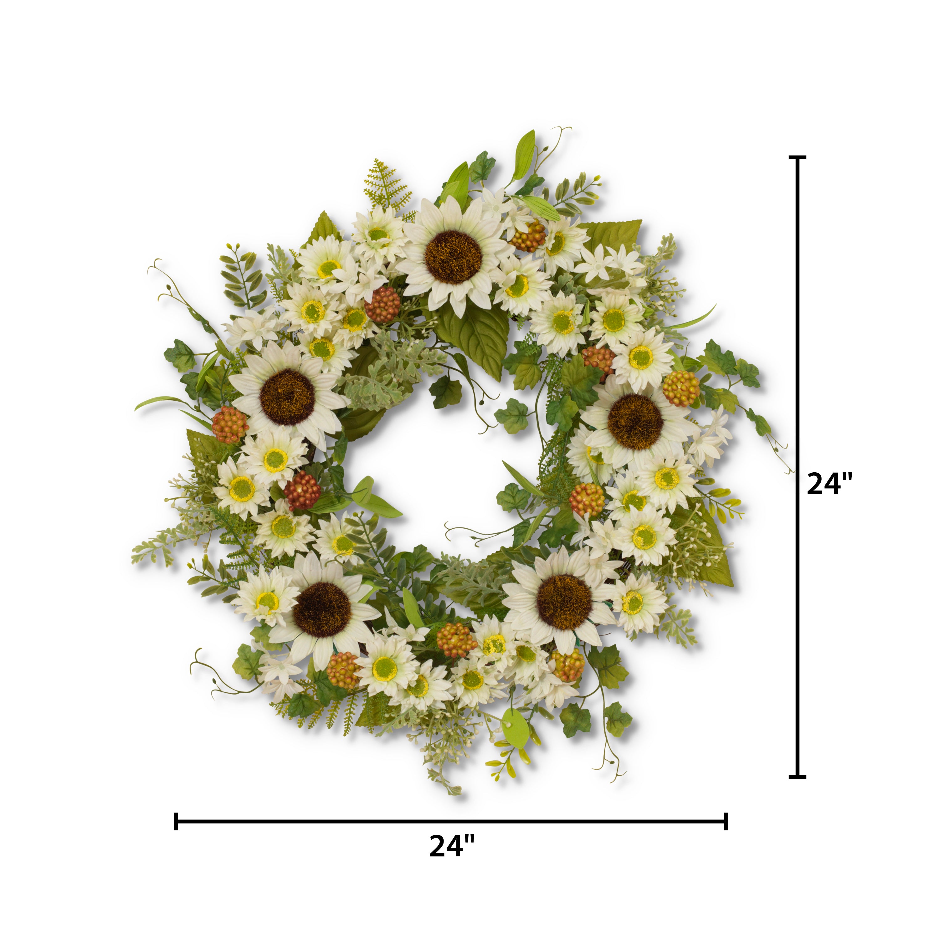 24 in. Sunflower Berry Wreath